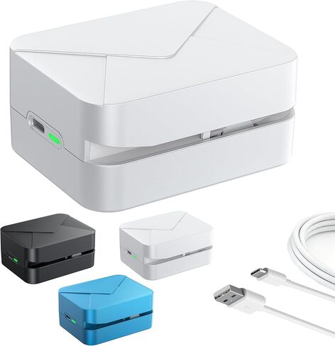 Rechargeable Electric Letter Opener, Automatic Envelope Slitter with Safe Hidden Blade, 1500 Cuts per Charge, Portable Mail Opener for Office Mailroom & Home Desk, Elderly, No Battery Needed in Saudi Arabia