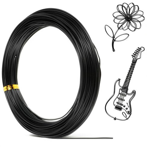 18 Gauge Aluminum Craft Wires,98.4 Feet 1mm Bendable Wire Black Craft Wire for Jewelry Making Crafting and Wreath Making Beading in Kuwait