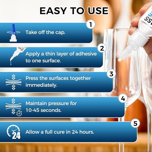 Glass Glue Clear, 30g Super Glue for Glass, Acrylic, Mirror, Jewelry, Crafts & Rhinestones Adhesive, Fast-Curing & Weatherproof in Saudi Arabia