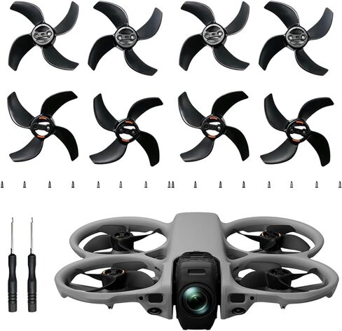 8Pcs Propellers for DJI Avata 360, Drone Replacement Plastic Propeller Blades, Lightweight and Durable Material, Low-Noise Design, Flexible Drone Accessories in Kuwait