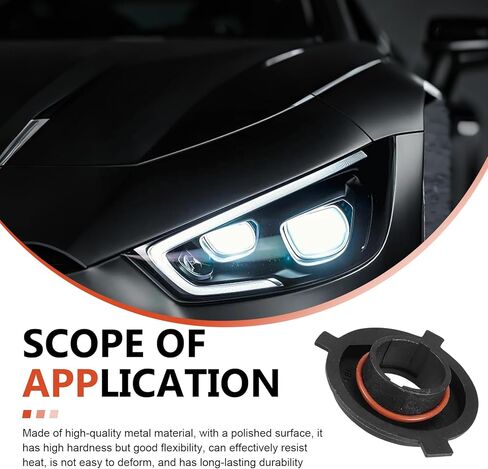 2 PCS Car H4 LED Light Bulb Retainers, Vibration-resistant Snap-on Adapter Base, Nylon Fiber Blade Fixed Socket with Seal Ring, Bulb Conversion Kit for Car SUV Truck (Black) in Saudi Arabia