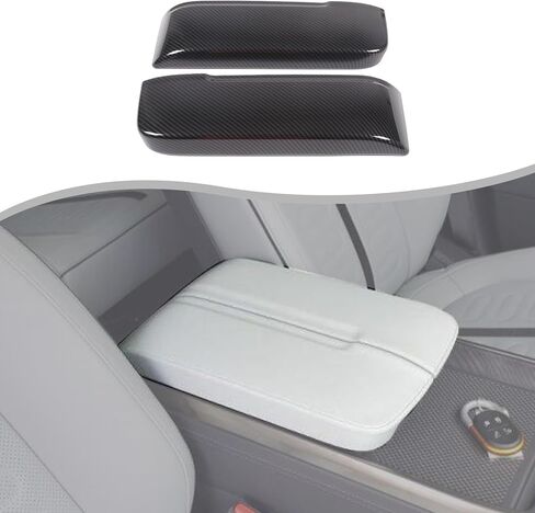 Car Central Control Armrest Protective Cover Compatible with Rivian R1T R1S 2022-2025 ABS Central Control Armrest Cover Waterproof Anti-Scratch Armrest Protector Pad (Matt Black) in Kuwait