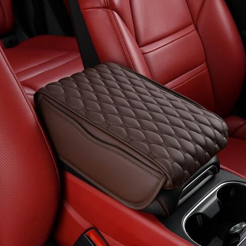 for Mitsubishi Eclipse Cross 2018 2019 2020 2021 Car Center Console Cover, Leather Memory Foam Protection Pad, Hand Rest Pillow with Height Increase, Interior Accessory,Black, normal in Saudi Arabia