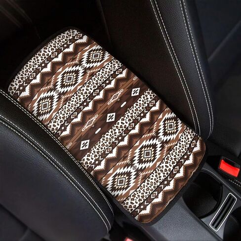 Horeset Leopard Print Car Armrest Cover Pad Decor Protection Non-Slip Comfortable Arm Rest Storage Box, Easy to Install/Universal Fit Black and White in Kuwait