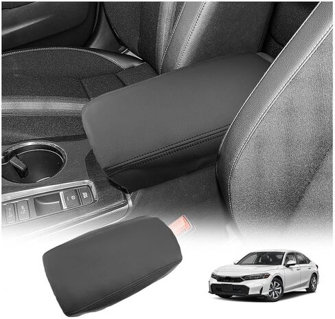 غطاء وحدة التحكم المركزية LUWU 2024 2025 Audi Q3 متوافق مع Q3 2019 2020 2021 2022 2023 2024 2025 ملحقات Q3 F3 غطاء مسند الذراع غطاء وحدة التحكم مصنوع من جلد البولي يوريثان (أسود رفيع) in Kuwait