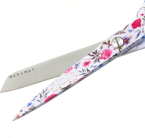 Professional Fabric Scissors - 8 Inch Heavy Duty Sharp Shears - High Carbon Stainless Steel with Pouch for Cutting Fabrics, Leather, Sewing, Tailoring, Dressmaking & Seamstress (Floral) in Saudi Arabia