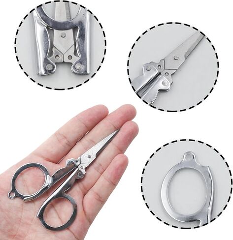 4Pcs Small Foldable Scissor, Stainless Steel Small Scissors with Key Chain, Portable Mini Scissors For Family Travel in Saudi Arabia