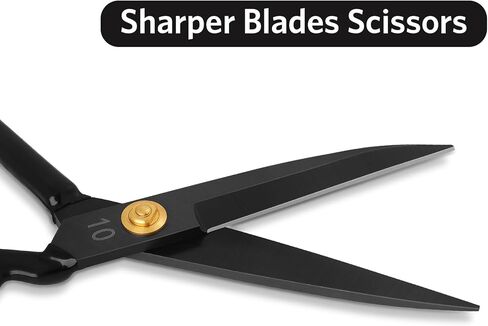 Fabric Scissors Set, 3-Piece Black Sewing & Crafting Set - Manganese Steel Sewing Scissors, Embroidery Scissors & Measuring Tape for Sewing, Fabric Cutting, Tailoring in Saudi Arabia