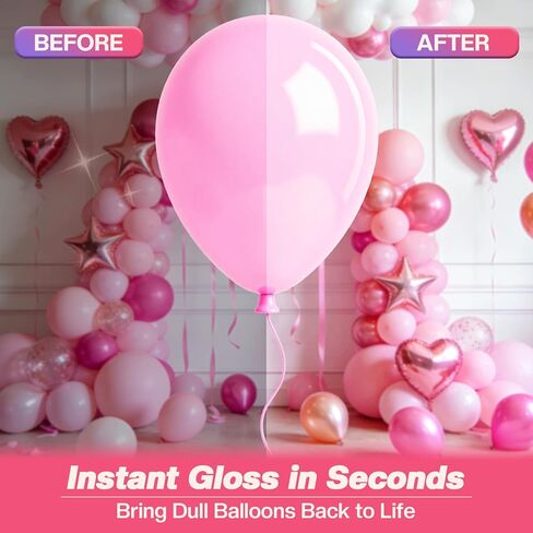 Balloon Shine Spray 2-Pack: Fast-Drying Non-Greasy Polish for Latex Balloons - Long Lasting High Gloss for Birthday Wedding Party Decorations, 13.52 oz Total in Saudi Arabia