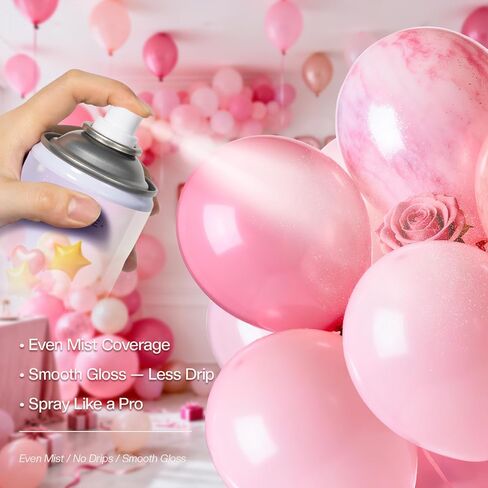 Balloon Shine Spray 2-Pack: Fast-Drying Non-Greasy Polish for Latex Balloons - Long Lasting High Gloss for Birthday Wedding Party Decorations, 13.52 oz Total in Saudi Arabia