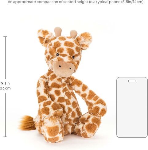 Jellycat Bashful Giraffe Stuffed Animal, Medium 12 inches - Safari Plush Toy - Classic Children's Gift in Kuwait
