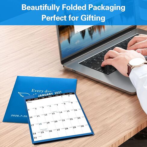 24"x36" Large Academic Wall Calendar 2026-2027, Jul 2026 - Jun 2027, 12 Months Reversible Yearly Planner, Wet & Dry Erase Laminated Erasable Large Calendar, Vertical/Horizontal Reversible, Yearly Wall Planner with Julian Dates in Saudi Arabia