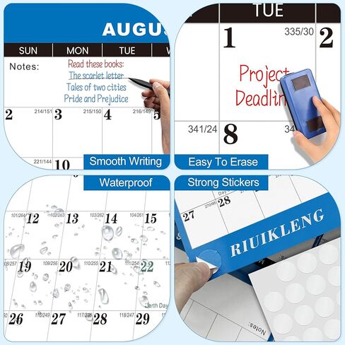 32"x48" Large Academic Wall Calendar 2026-2027, Jul 2026 - Jun 2027, 12 Months Reversible Yearly Planner, Wet & Dry Erase Laminated Erasable Large Calendar, Vertical/Horizontal Reversible, Yearly Wall Planner with Julian Dates in Saudi Arabia