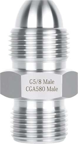 G5/8 Male to CGA580 Male Adapter, Argon Nitrogen Helium Xenon Cylinder Fitting, G5/8 to CGA580 Adapter for Accumulator Charging Kit & Hydraulic Breaker Nitrogen Charging Kit in Saudi Arabia
