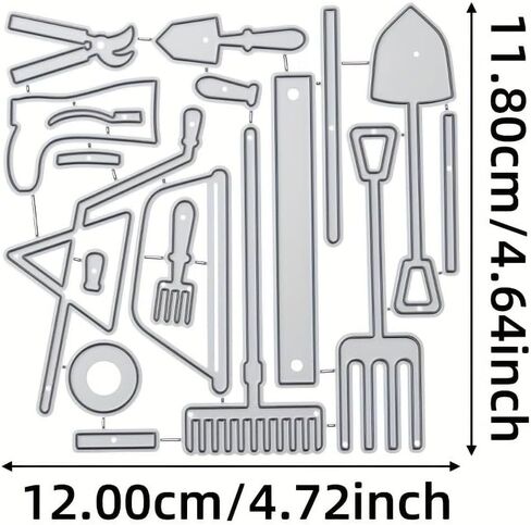 Lapoo Tool Metal Cutting Die for Scrapbooking - Durable, Cut Stencils for DIY Scrapbook Photo Album Decorative Paper Card, Card Making Supplies, Embossing (Agricultural Tools 4.7 x 4.6 in) in Saudi Arabia