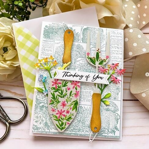Lapoo Tool Metal Cutting Die for Scrapbooking - Durable, Cut Stencils for DIY Scrapbook Photo Album Decorative Paper Card, Card Making Supplies, Embossing (Agricultural Tools 4.7 x 4.6 in) in Saudi Arabia