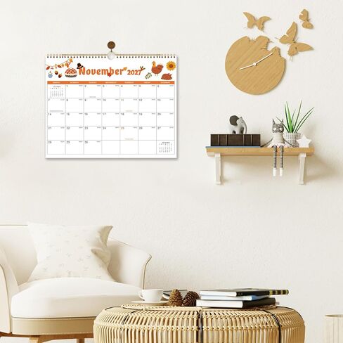 Calendar 2026-2027 - Wall Calendar 2026-2027, July 2026 - December 2027, 18-Month Wall Calendar, 15" x 11.5", Twin-Wire Binding, Holidays, Julian Dates, Thick Paper in Kuwait