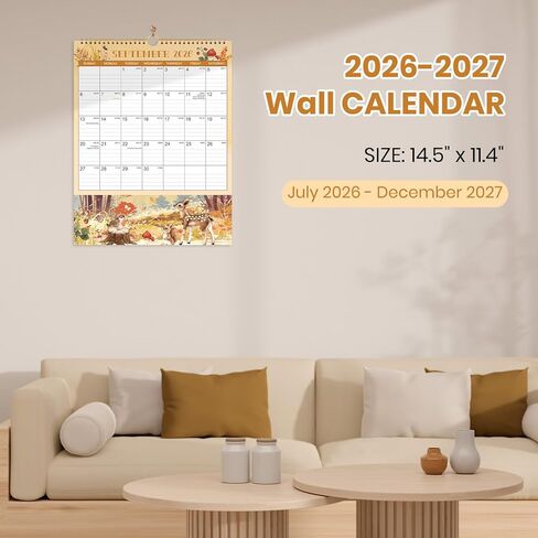 تقويم الجيب 2026-2027 - تقويم الحائط 2026-2027، 11.4 بوصة × 14.5 بوصة، يوليو 2026 - ديسمبر 2027، تقويم 18 شهرًا يوليو 2026-27 مع جيب تخزين، تقاويم للمكتب والمدرسة والمنزل - 12 موضوعًا مختلفًا in Kuwait