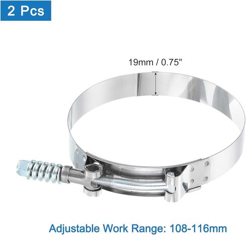 Uxcell T-Bolt خرطوم المشابك 2 قطعة نطاق العمل 100-108 مللي متر 201 الفولاذ المقاوم للصدأ الترباس كمية المبرد المشابك ل المبرد المشبك أنبوب in Saudi Arabia