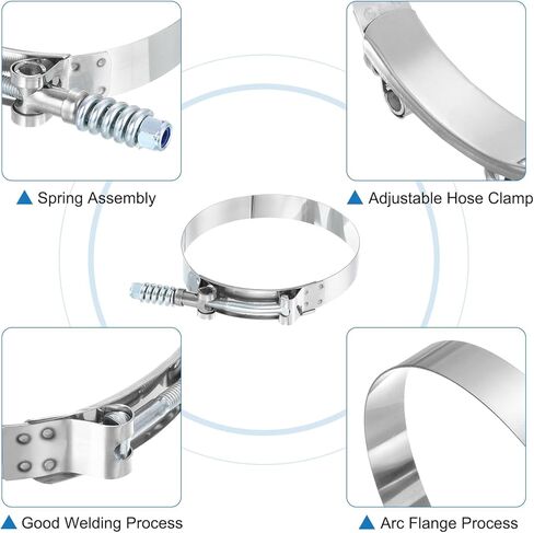 Uxcell T-Bolt خرطوم المشابك 2 قطعة نطاق العمل 100-108 مللي متر 201 الفولاذ المقاوم للصدأ الترباس كمية المبرد المشابك ل المبرد المشبك أنبوب in Saudi Arabia