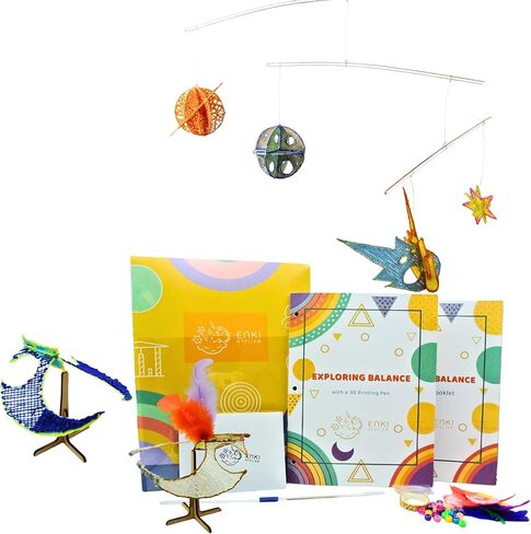 Balancing Bird & 4-in-1 Space Mobile STEM Projects for 3D Pen Users | Balancing Science Kit | Ph.D. Designed Physics & Gravity Curriculum for Kids 8-12 | 2-Book Set, Printed in USA in Saudi Arabia