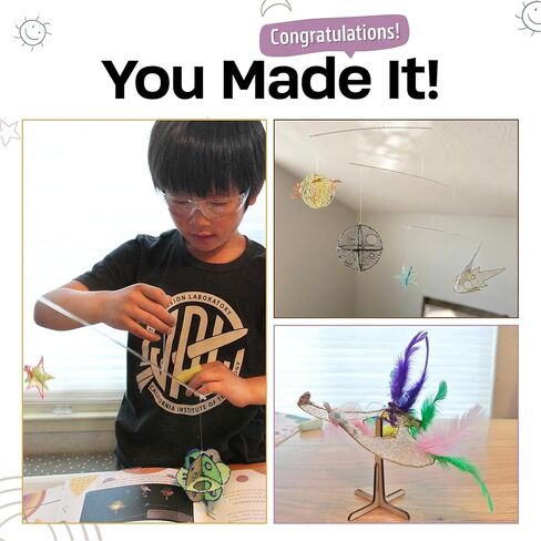 Balancing Bird & 4-in-1 Space Mobile STEM Projects for 3D Pen Users | Balancing Science Kit | Ph.D. Designed Physics & Gravity Curriculum for Kids 8-12 | 2-Book Set, Printed in USA in Saudi Arabia