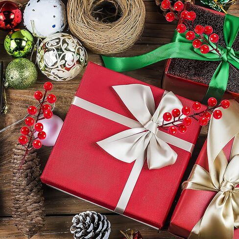 35 حزمة من زينة شجرة عيد الميلاد، سيقان التوت الأحمر الاصطناعي من اختيارات عيد الميلاد، اختيار شجرة عيد الميلاد 8.3 بوصة، حشو شجرة عيد الميلاد، زخارف ديكور عيد الميلاد لتزيين عيد الميلاد/ديكور عطلة المنزل in Saudi Arabia