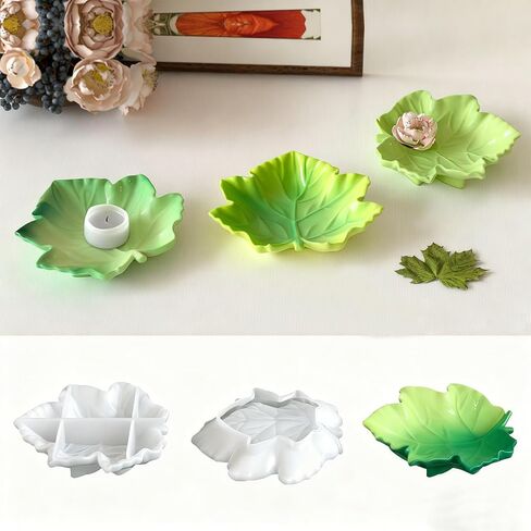 Maple Leaf Silicone Tray Mold 3D Leaf Resin Casting Mold for Jewelry Dish Candle Holder Soap Dish Gypsum Cement Tray DIY Home Decor Resin Craft in Saudi Arabia