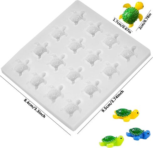 16-Cavity Mini Sea Turtle Resin Silicone Mold 3D Ocean Animal Epoxy Casting Molds Micro Dollhouse Sea Turtle Candle Making Mold for DIY Resin Fairy Garden Miniatures Landscape Crafts Decor in Saudi Arabia