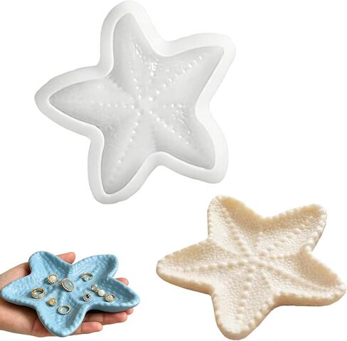 Starfish Tray Silicone Mold, Starfish Resin Casting Mold for DIY Jewelry Dish, Soap Dish, Coaster, Home Decor, Beach Themed Craft Making, Epoxy Resin Mold for Candle Holder, Trinket Dish in Saudi Arabia