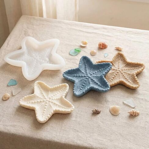 Starfish Tray Silicone Mold, Starfish Resin Casting Mold for DIY Jewelry Dish, Soap Dish, Coaster, Home Decor, Beach Themed Craft Making, Epoxy Resin Mold for Candle Holder, Trinket Dish in Saudi Arabia