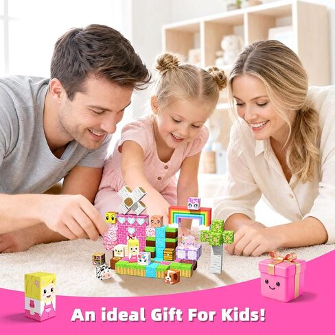 Magnetic Blocks, 100PCS Magnetic Building Cube Set for Kids Ages 4-8, Constructions STEM Montessori Stacking Toy, Sensory Tiles Building Birthday Toys Gifts for Girls in Kuwait