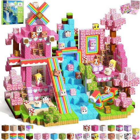 Magnetic Blocks, 100PCS Magnetic Building Cube Set for Kids Ages 4-8, Constructions STEM Montessori Stacking Toy, Sensory Tiles Building Birthday Toys Gifts for Girls in Kuwait