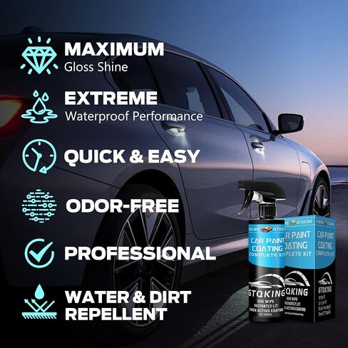 Premium Ceramic Coating for Cars- Quick Effect Coating Agent - Car Coating Spray, Suitable for cars, pickup trucks, RVs, motorcycles, etc. Fast Application for Long-Lasting Shine & Protection in Saudi Arabia