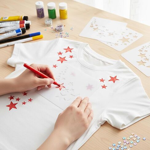 20 Pcs Star Stencils for Painting, Reusable DIY Star Stencils Stars Background Craft Stencil Stars Drawing Template for Scrapbook Paper Canvas Fabric Wall Furniture Wood in Saudi Arabia