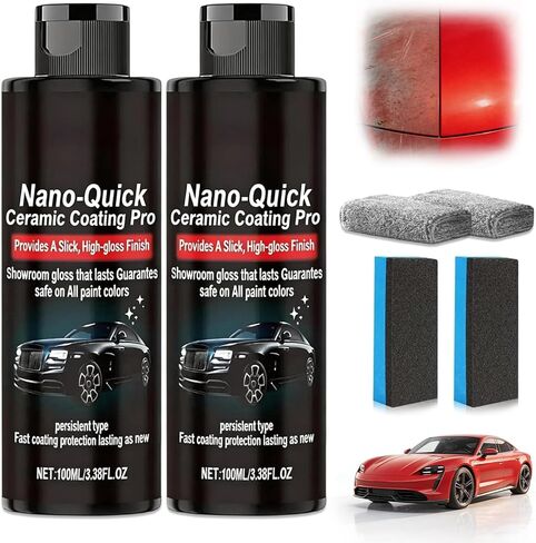 KOSIMI 2 PCS Quick Effect Coating Agent, Nano-Quick Ceramic Coating Pro, 3.5 fl.oz Revolutionary Nano Spray for Car Detailing, for Dust-Proof Glass Effect and Lasting Luster in Saudi Arabia
