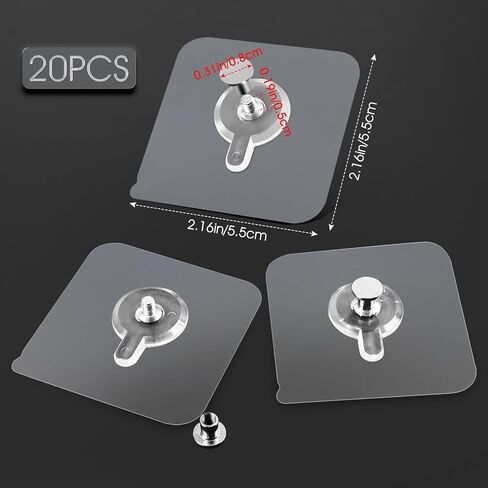 20 Pcs Adhesive Picture Hooks, Wall Hangers Without Nails, Adhesive Wall Hooks, to use Inside Kitchen, Bathroom, Home and Office in Saudi Arabia