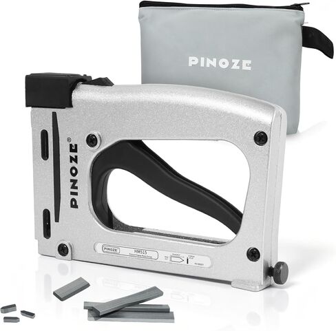 أداة يدوية من PINOZE Point Driver HM515 مع عدد 2000 من المسامير المرنة وحقيبة الأدوات، أداة تأطير الصورة للحرف اليدوية، محرك نقطة الإطار، دباسة إطار الصورة/مسمار/أداة التثبيت (فضي) in Kuwait