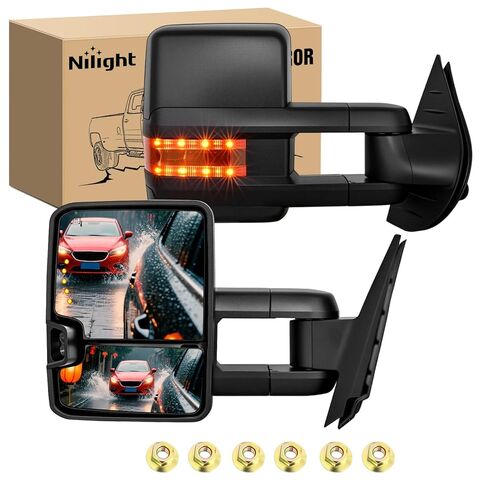 Nilight Towing Mirrors Manual Adjusted Flat Convex Glass Telescoping Folding Compatible With 1988-1998 Chevy Silverado GMC Sierra C/K 1500 2500 3500 Tahoe Suburban Yukon in Kuwait