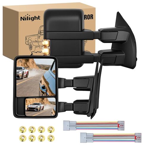 Nilight Towing Mirrors Manual Adjusted Flat Convex Glass Telescoping Folding Compatible With 1988-1998 Chevy Silverado GMC Sierra C/K 1500 2500 3500 Tahoe Suburban Yukon in Kuwait