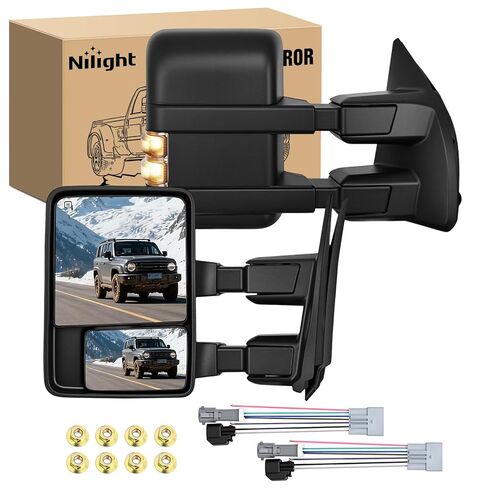 Nilight Towing Mirrors Manual Adjusted Flat Convex Glass Telescoping Folding Compatible With 1988-1998 Chevy Silverado GMC Sierra C/K 1500 2500 3500 Tahoe Suburban Yukon in Kuwait