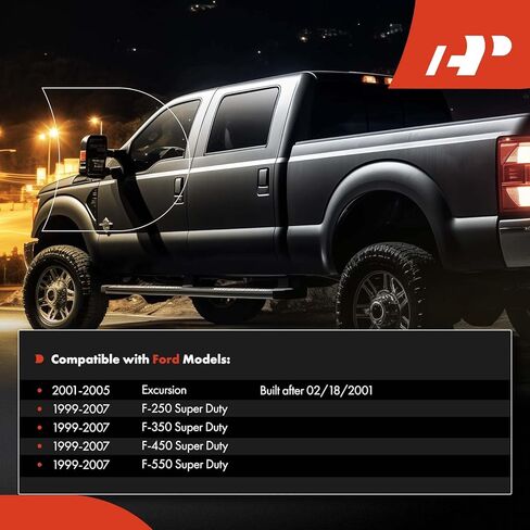 A-Premium Towing Mirrors - Compatible with Ford F-250 Super Duty 1999-2007, F-350 Super Duty 1999-2007, F-450 Super Duty, F-550 Super Duty, Excursion - Manual Folding Telescoping Black - Pair Set in Kuwait