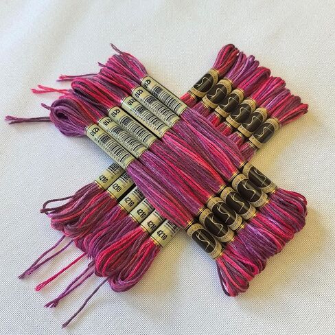 Magical Color Variegated Cross Stitch Thread Color Variations Embroidery Floss Pack, 8.7-Yard, Radiant Ruby, Pack of 12 Skeins in Saudi Arabia