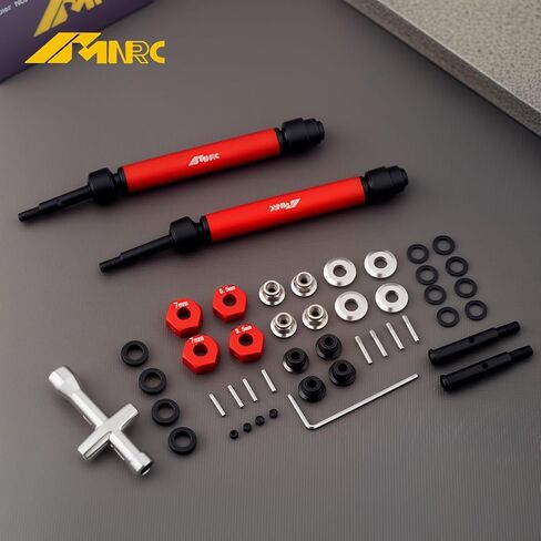 2PCS Steel Rear Driveshaft Axle Hex Nut Kit for 1/10 Slash Rustler Stampede Hoss VXL 2WD 4WD Drive Shaft Upgrades Part Red in Kuwait