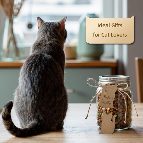 Ovenbird 50 Pcs Price Tags with String, Cute Cat-Shaped Blank Kraft Paper Tags for Gifts, Wedding Favor, Thank You Notes, 3.5 x 2.2 Inch in Kuwait