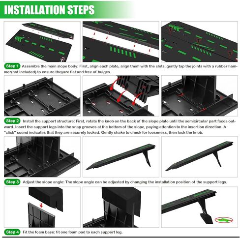 RC Car Jump Ramp Takeoff Board RC Ramp with Foam Base for Jumping Stunt Playset for 1/14 1/16 1/18 1/24 Remote Control Model Car, 4 Boards (Black) in Saudi Arabia