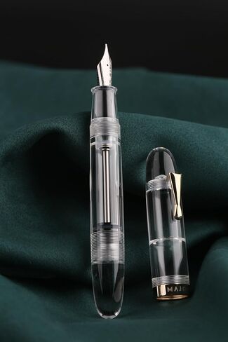 قلم حبر Majohhn C4 Eyedropper ذو رأس رفيع للغاية، أقلام كتابة كبيرة الحجم من الأكريليك الشفاف للأعمال المكتبية مع صندوق in Kuwait