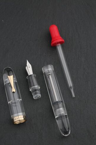 قلم حبر Majohhn C4 Eyedropper ذو رأس رفيع للغاية، أقلام كتابة كبيرة الحجم من الأكريليك الشفاف للأعمال المكتبية مع صندوق in Kuwait