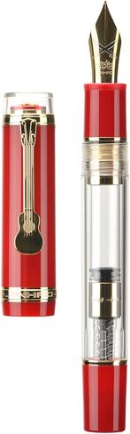 قلم حبر من سلسلة Jinhao 1935 Tiandao، مقاس 8 متوسط ​​اللون أخضر عسكري وأكريليك شفاف مع مشبك جيتار ومحول ذو سعة كبيرة in Kuwait