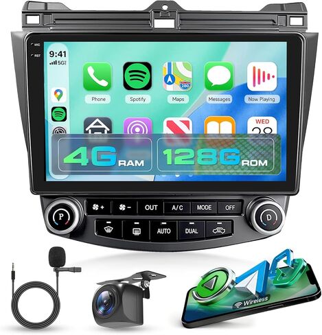 2G+64G for Honda Accord 2003-2007 Android Car Stereo Radio Carplay Android Auto, Rimoody 10.1 Inch Touchscreen Support Mirror Link Bluetooth FM/HiFi/GPS/WiF/SWC Backup Camera in Saudi Arabia